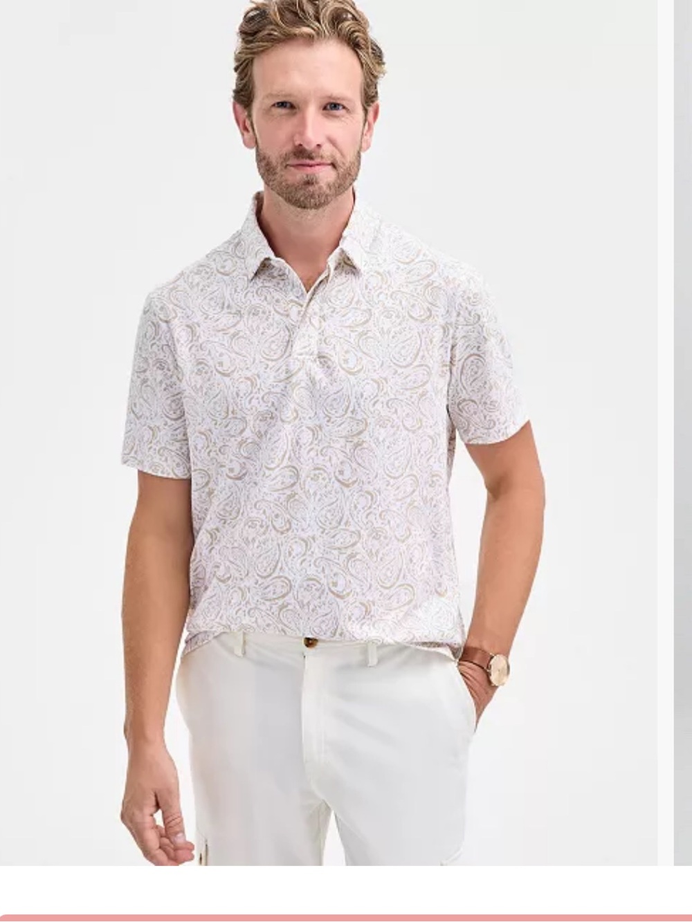 Club Room Men's Short Sleeve Paisley Polo -